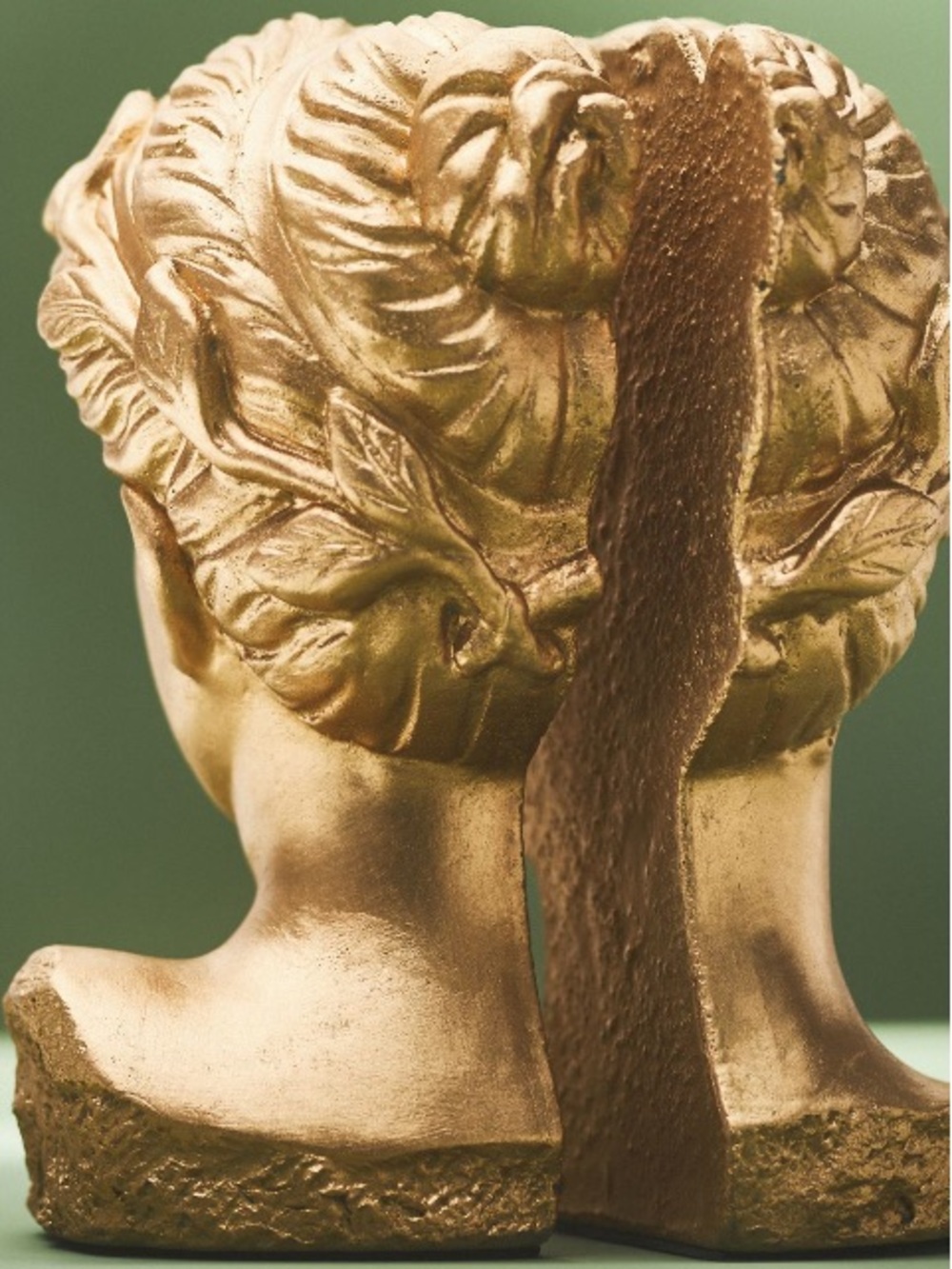 Anthropologie Glenda Gold Sculpted Bust Bookends - Picture 2 of 6